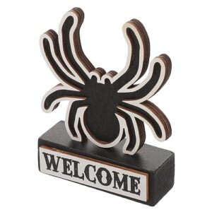 aboofan halloween wood table decor black bat spider wooden cutouts figurine wood welcome sign haunted house party table decor