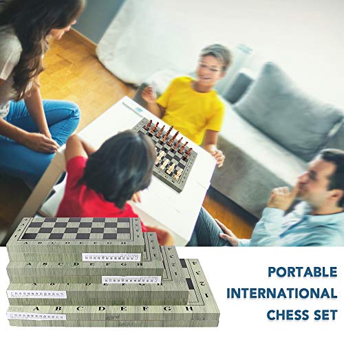 Chess Set International Chess Set Portable Folding Wooden Chess Board Chess Game for Travel Party Family Activities Chess Game Board Set (Color : S1)