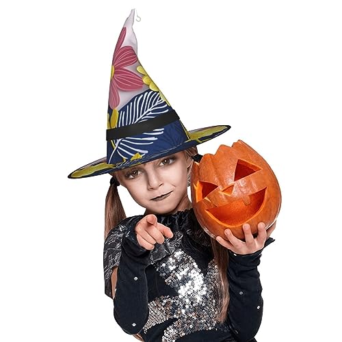 EVANEM Decorative Flower 2 Pcs Halloween Witch Hats With Led Lights Halloween Decorations Hat For Women Glowing Witch Hat