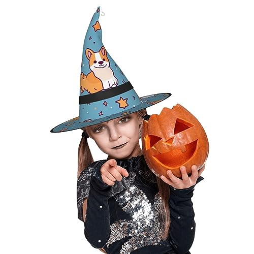 EVANEM Corgi 2 Pcs Halloween Witch Hats With Led Lights Halloween Decorations Hat For Women Glowing Witch Hat