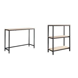 sauder north avenue sofa table, l: 41.50" x w: 11.50" x h: 28.03", charter oak finish & north avenue 3 shelves bookcase, charter oak finish, l: 23.47" x w: 11.50" x h: 30.47"