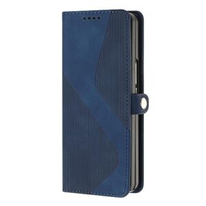 Phone flip case Wallet Case for Samsung Galaxy Z Fold 3, Compatible with Samsung Galaxy Z Fold 3 Case [TPU Shockproof Interior Case] PU Leather Case with Magnetic Flip Cover Phone Cover (Color : Blue