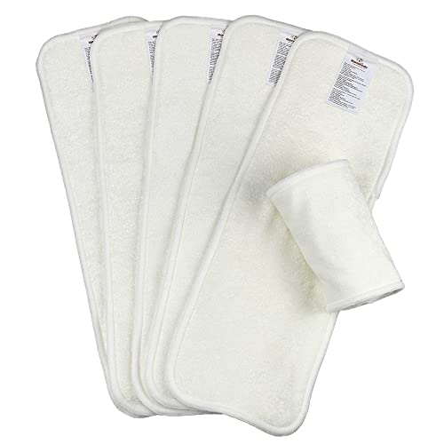 Mama Koala 2.0 Baby Cloth Diapers with 6 Inserts Bundle(Seashore), with 5-Layer Bamboo(No Microfiber) Inserts, 6pcs