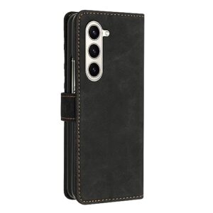 phone protective flip case Wallet Case for Samsung Galaxy Z Fold 5, Vintage PU Leather Phone Case Magnetic Flip Folio Leather Case Credit Card Holder Kickstand Shockproof Case Protective Holster ( Col