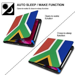 South African Flag Fashion Case for IPAD 2020 AIR 4 （10.9in）, Pen Slot Protective Cover for IPAD 2020 AIR 4 （10.9in）, Convenient Magnetic Stand