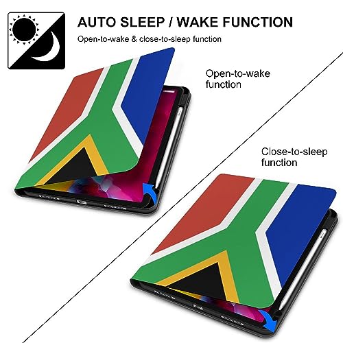 South African Flag Fashion Case for IPAD 2020 AIR 4 （10.9in）, Pen Slot Protective Cover for IPAD 2020 AIR 4 （10.9in）, Convenient Magnetic Stand