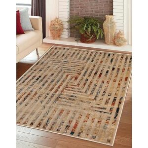 superior indoor area rug or runner, modern splatter abstract floor decor, rugs for living room, bedroom, office, hardwood floors, dining/kitchen, soft, home accessories, naem collection, 8' x 10'