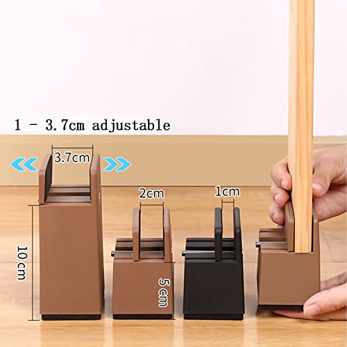 OTCPP Furniture Legs, Brown Furniture Leg Risers, Adjustable Width Table Leg Risers, Floor Protection, Add Height, for Sofas Chairs Cabinets Beds (5cm,2pc)