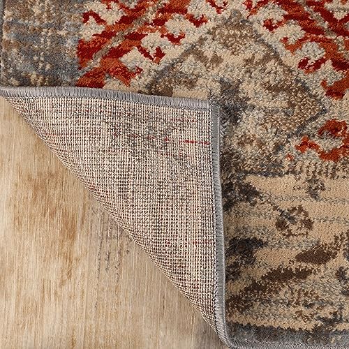 SUPERIOR Indoor Area Rug or Runner, Modern Distressed Patchwork Floor Decor, Aesthetic Rugs for Living Room, Bedroom, Office, Dining/Kitchen, Hardwood Floors, Amara Collection, 8' x 10'