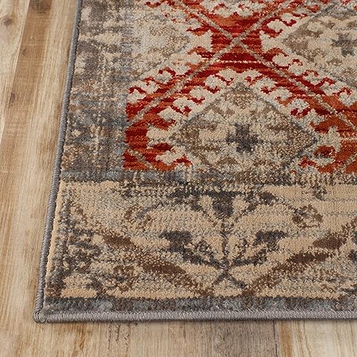 SUPERIOR Indoor Area Rug or Runner, Modern Distressed Patchwork Floor Decor, Aesthetic Rugs for Living Room, Bedroom, Office, Dining/Kitchen, Hardwood Floors, Amara Collection, 8' x 10'