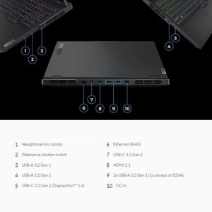 Lenovo Legion Pro 5 Gen 8 Gaming Laptop, 16” WQXGA 165Hz Display, AMD Ryzen 7 7745HX, NVIDIA GeForce RTX 4070, 64GB DDR5 RAM, 2TB SSD + 2TB SSD, Wi-Fi 6, RGB Backlit KB, Windows 11 Home, Onyx Grey