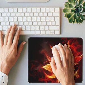Flaming Fire Flowers Print Mouse Pad Non-Slip Water-Proof Rubber Mouse Mat Gaming Mouse Pad for Laptop Office Gaming 7 X 8.6 in
