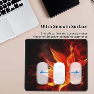 Flaming Fire Flowers Print Mouse Pad Non-Slip Water-Proof Rubber Mouse Mat Gaming Mouse Pad for Laptop Office Gaming 7 X 8.6 in