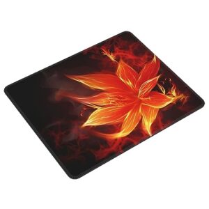 Flaming Fire Flowers Print Mouse Pad Non-Slip Water-Proof Rubber Mouse Mat Gaming Mouse Pad for Laptop Office Gaming 7 X 8.6 in