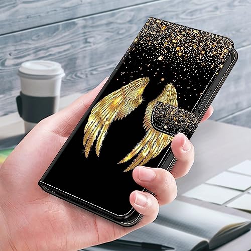 ALILANG for Samsung Galaxy Z Fold 5 5G Wallet Case with Credit Card Holder, Flip Book PU Leather Protective Magnetic Cover for Samsung Z Fold 5 Phone Case-Wings