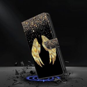 ALILANG for Samsung Galaxy Z Fold 5 5G Wallet Case with Credit Card Holder, Flip Book PU Leather Protective Magnetic Cover for Samsung Z Fold 5 Phone Case-Wings