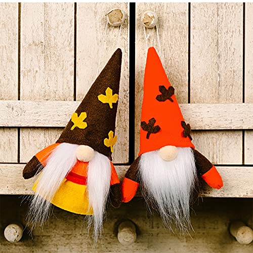 Fall Signs for Home Decor, Autumn Maple Leaf Dwarf Faceless Doll Pendant Home Decoration, Thanksgiving Table Decorations Gifts Autumn Outdoor Decor Cute Halloween Decor