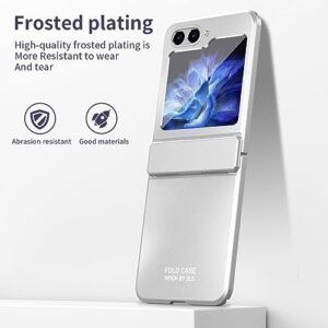 Phone Case Compatible with Samsung Galaxy Z Flip 5 Case with Hinge Protection,Slim Thin Shockproof Hard Full-Body Protective Phone Case Cover for Flip5 5G Phone Phone Protector (Color : Silvery)