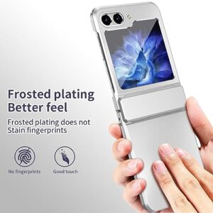 Phone Case Compatible with Samsung Galaxy Z Flip 5 Case with Hinge Protection,Slim Thin Shockproof Hard Full-Body Protective Phone Case Cover for Flip5 5G Phone Phone Protector (Color : Silvery)
