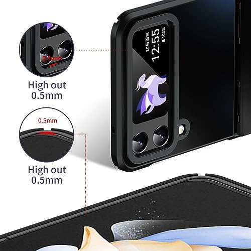 Phone case Compatible with Samsung Galaxy Z Flip 3 Case with Hinge Protection,Slim Thin Shockproof Hard Full-Body Protective Phone Case Cover for Flip3 Phone Phone Protection (Color : Black)