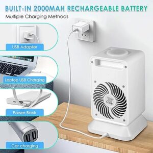 4 In 1 Mini Air Conditioner, 3 Wind Speeds,3 Spray Modes,4 In 1 Air Coooler 2/4 H Timer,120° Oscillating Room Air Conditioner Uk for Home Office