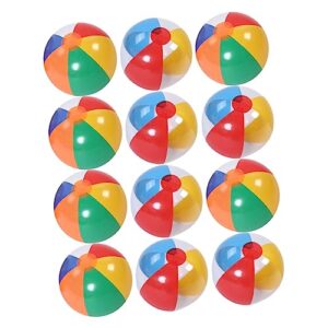 ibasenice 12pcs beach ball dance party decorations kids playset outdoor inflatable pool swimming pool for kids baby toy outside toys pvc sports ball water park ball inflatable ball summer