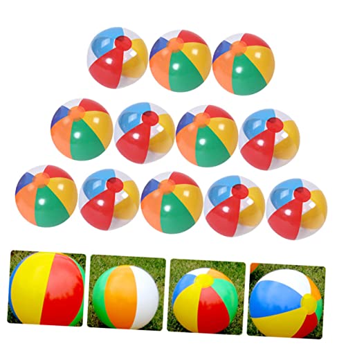 ibasenice 12PCS Beach Ball Dance Party Decorations Kids playset Outdoor Inflatable Pool Swimming Pool for Kids Baby Toy Outside Toys PVC Sports Ball Water Park Ball Inflatable Ball Summer