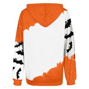 nisorays Halloween Sweatshirts for Women Y2k Hoodie Bat Print Hoodies Y2k Pullover Sweatshirts for Teen Girls Long Sleeve Crop Tops for Women Womens Clothes Trendy Women Outfits Watermelon Red L