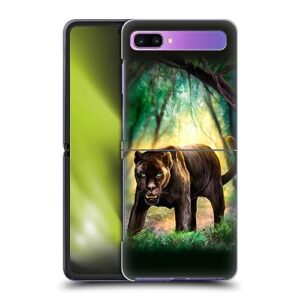 head case designs officially licensed anthony christou black panther fantasy art hard back case compatible with samsung galaxy z flip / 5g