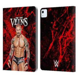 head case designs officially licensed wwe in my veins randy orton leather book wallet case cover compatible with apple ipad air 2020/2022