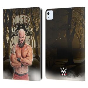 head case designs officially licensed wwe portrait braun strowman leather book wallet case cover compatible with apple ipad air 2020/2022