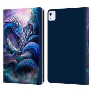head case designs officially licensed anthony christou leviathan dragon fantasy art leather book wallet case cover compatible with apple ipad air 2020/2022
