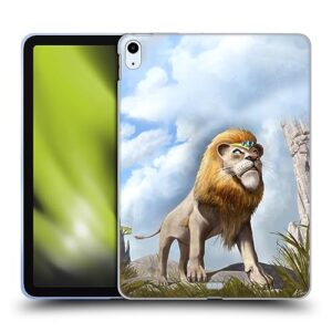head case designs officially licensed anthony christou king of lions fantasy art soft gel case compatible with apple ipad air 2020/2022