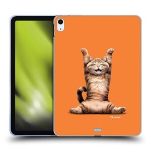 head case designs officially licensed p.d. moreno happy cat furry fun artwork soft gel case compatible with apple ipad air 2020/2022