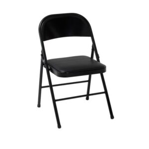 AureIn Folding Chair (4 Pack): Stylish Seating Solution, Folding Chair,Folding Chairs,Folding Chairs Set of 4metal Outdoor Chairs, Suitable for Indoor use,18.50 x 18.42 x 29.92 Inches,Black.