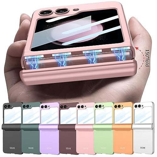 for Samsung Galaxy Z Flip 5 Case Cover,for Galaxy Z Flip 5 Case with Hinge Protection Samsung Flip 5 Case with Screen Protector,Compatible with Samsung Galaxy Z Flip 5 Phone Case Black