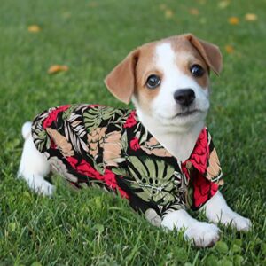 ASENKU 2 Pack Dog Hawaiian Shirt Dog Summer Clothes Cool Dog Polo T-Shirts Floral Dog Vest Short Sleeve Pet Apparel with Printed Coconut Tree and Fruits for Small to Medium Puppy Dogs Cats (Medium)