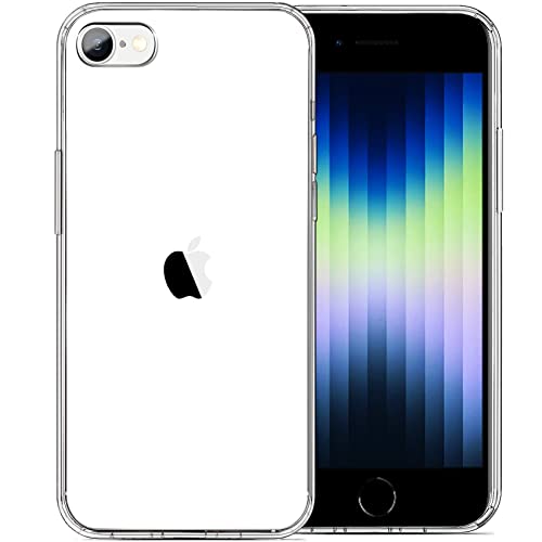 JJGoo Compatible with iPhone SE Case 2022/2020, for iPhone 7 8 Case Clear Soft Transparent Shockproof Protective Slim Thin Bumper Phone Cover for iPhone SE 3 / SE 2, 4.7inch