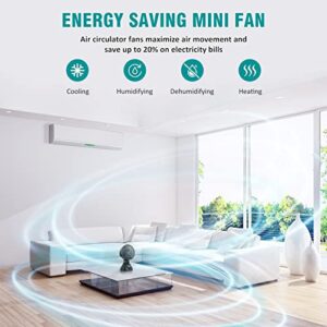 ATTLOOQ USB Desk Fan, Small Portable Desktop Personal Fan 3 Speeds Strong Airflow, Adjustable Tilt Automatic Swing Cooling Fan, Quiet Small Desk Fan for Home Office Bedroom Indoor