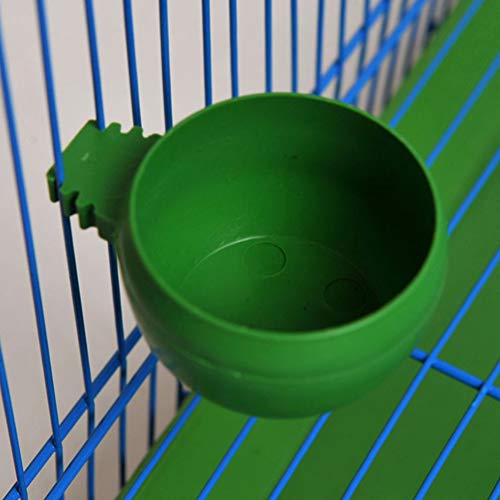 Mipcase Parakeet Feeder 20pcs Mini Bird Food Bowl Feeders- Pigeon Feeding Bowl, Pigeons Cage Dish, Hanging Birds Cage Feeding Container (Size L) Bird Water Dispenser