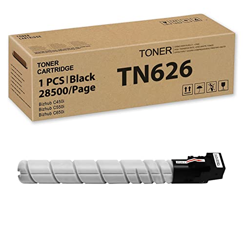 lexmate Compatible TN626 TN-626 (ACV1130) Black Toner Cartridge Replacement for Konica TN626K to use with Minolta bizhub C450i C550i C650i Priner (2,8500 Pages, Black, 1Pack)