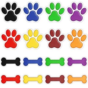 72 pcs paw print cutouts dog bone cutouts colorful paw prints cutouts bone mini accents paw print party supplies for educational classroom learning activities dog theme party decor, 8 colors