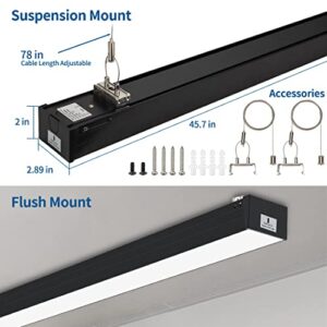 DAKASON 4FT Linkable LED Linear Light, 40W Replacing 120W, 3000K/4000K/5000K CCT Selectable, Commercial Linear Lighting Fixture for Office, Dimmable Suspended Lighting for School, Market, 1Pack