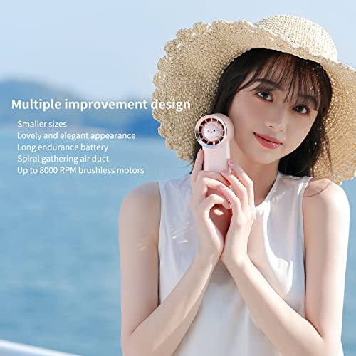 AIMHON Handheld Mini Fan, Portable Pocket Fan,3600mAh Battery Operated Rechargeable Personal Fan, 6-15 Hours Working Time for Outdoor Activities, Summer Gift for Men Women (White)