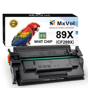 mxvol compatible cf289x 89x black toner cartridge (with chip) replacement for hp 89x cf289x 89a cf289a for enterprise m507n m507dn m507x mfp m528dn m528f m528c m528z printer (10,000 pages, 1-pack)