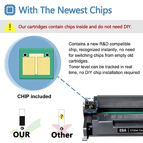 MxVol Compatible 89A CF289A Black Toner Cartridge (with CHIP) Replacement for HP 89A CF289A 89X CF289X for HP Enterprise M507 M507n M507dn M507x MFP M528dn M528f M528c M528z Printer Toner (1-Pack)