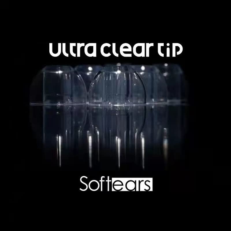Softears UC Eartips, Ultra Clear Ear Tip for Volume Earphones New Liquid Silicone Eartips (UC L)