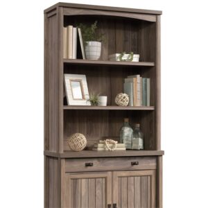 Sauder Costa Washed Walnut 2-Shelf Library Hutch, Washed Walnut Finish