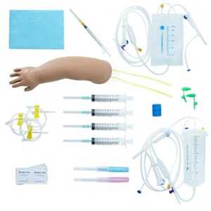 pediatric iv and phlebotomy practice kit by the apprentice doctor. practice and perfect critical medical skills before working on real people. (dark skin tone)