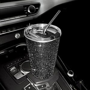 Bling Drink Coffee Mug,zcargel Crystal Drink Cup 20 Oz Stainless Steel Straw Coffee Cup Travel Mug Leak-proof Insulated Coffee Mug With Straw Water Cup Straight Cup For Home Office